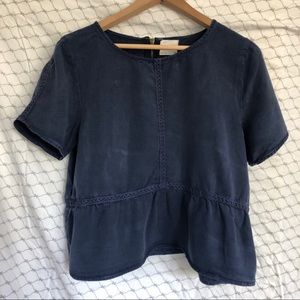 FRANCESCA’S NAVY BLOUSE